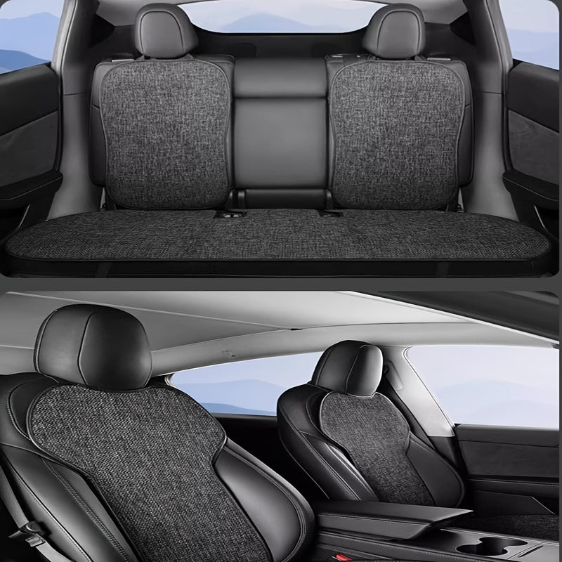 Премиальные льняные передние чехлы для сидений для Tesla Model 3/Y мягкие съемные моющиеся защитные чехлы для автомобильных сидений