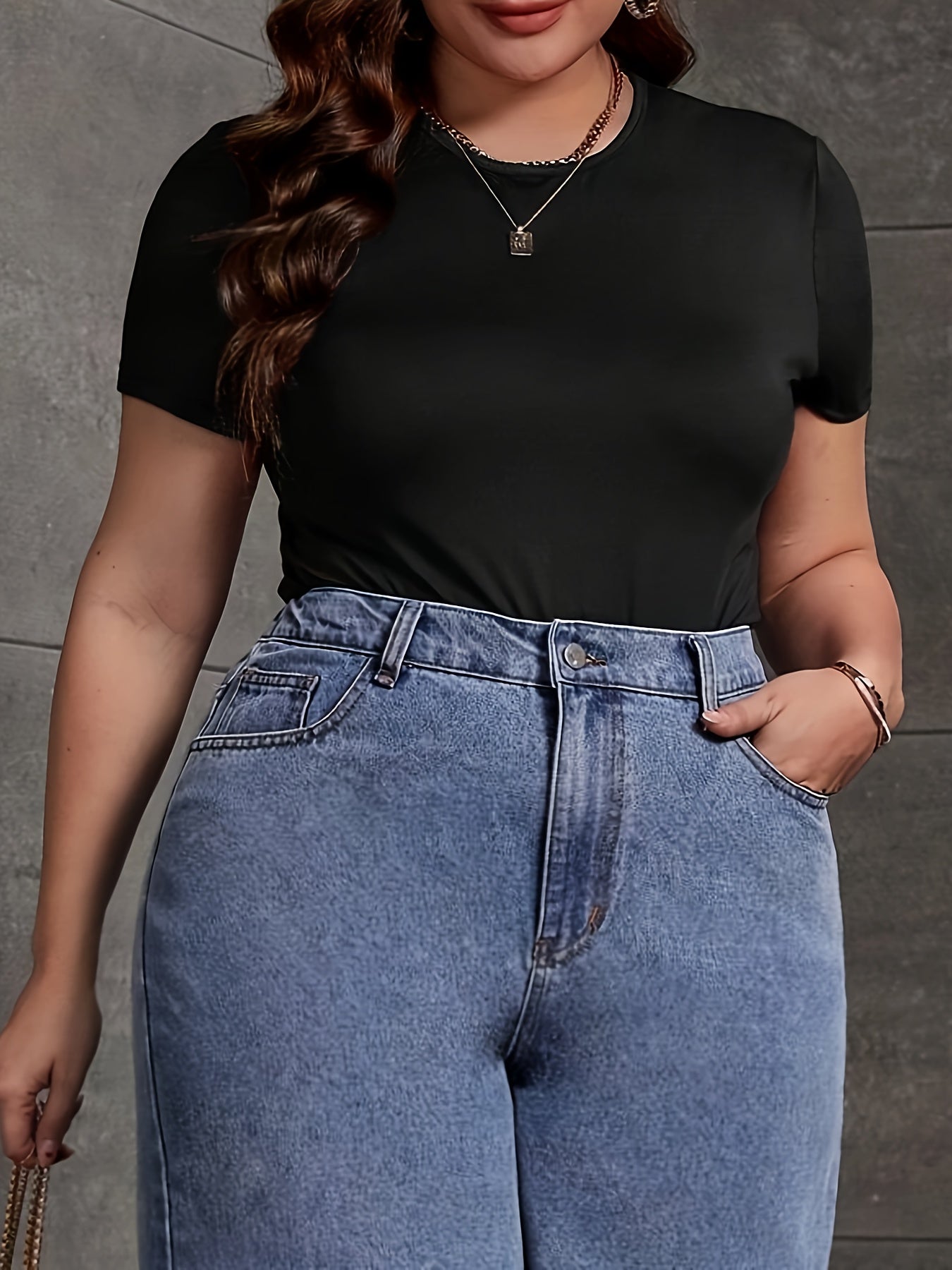 Plus o'lcham qora bodycon bodysuit elastik barcha mavsumlar uchun ayollar modasi