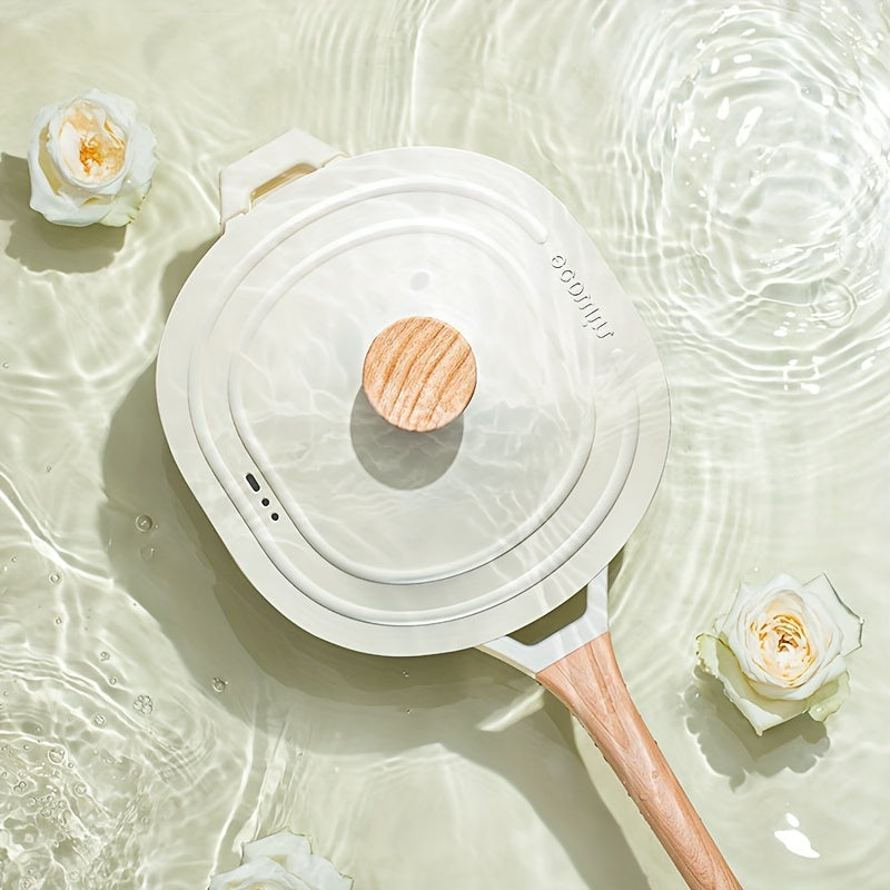 Brazera de aluminio con tapa 28cm, sartén de cerámica antiadherente para estufa