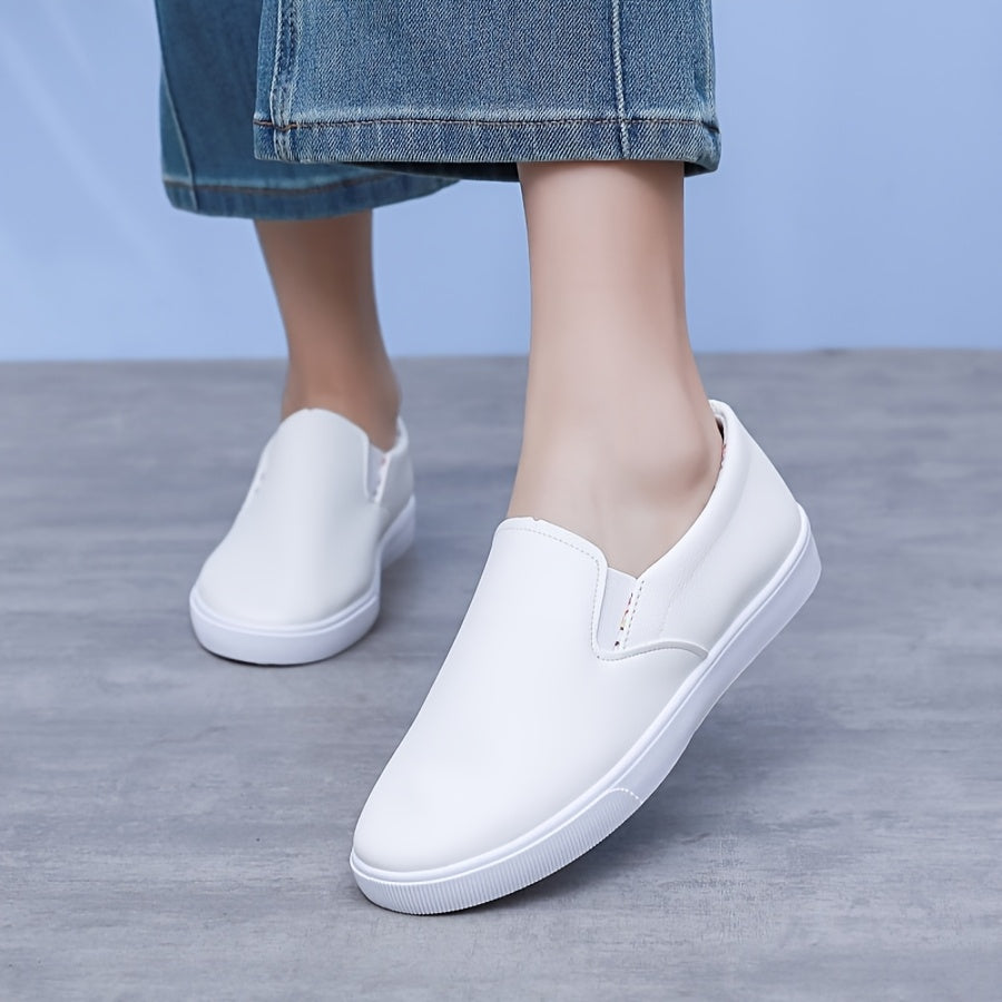 Women's Slip-On Loafers Black Cushioned Rubber Sole Casual Office Footwear