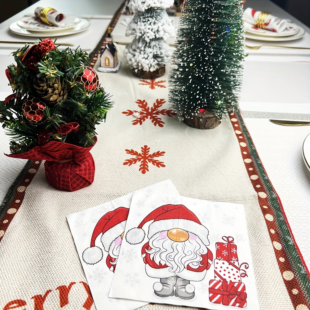 20 Disposable Christmas Santa Placemats, 9.84x24.99cm, Festive Party Decor