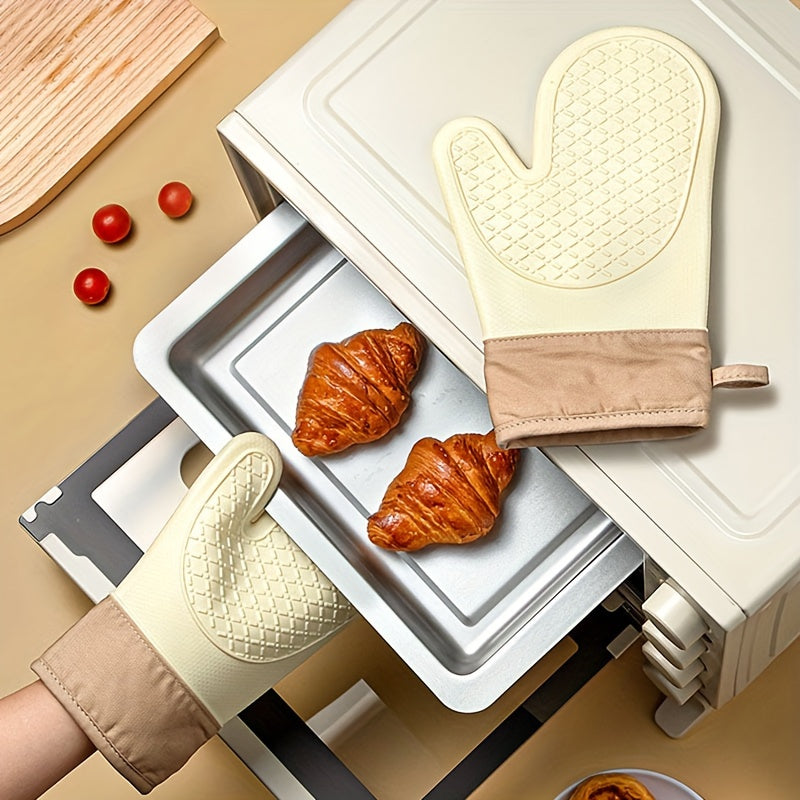 Silicone Rubber Kitchen Gloves Heat-Resistant Anti-Slip Durable Oven Gloves