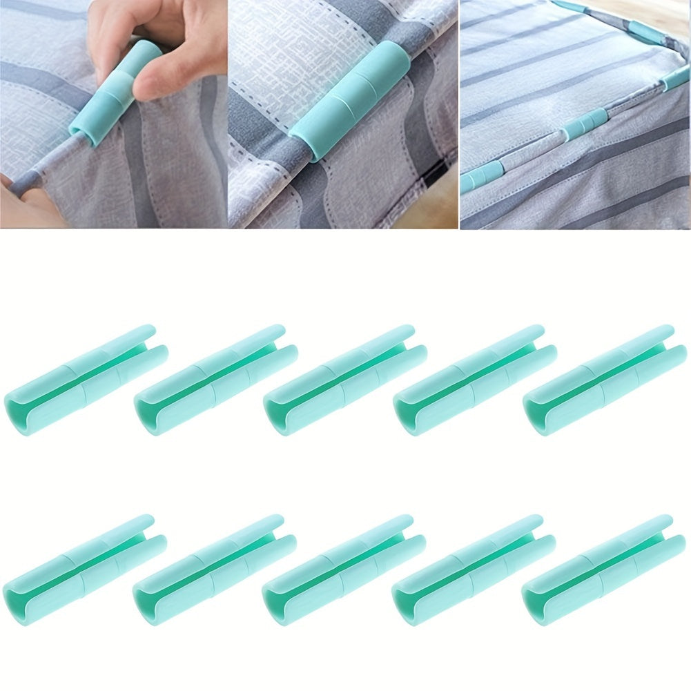 Set of 10 Non-Slip Bed Sheet Fasteners Polypropylene Grip Holders for Mattresses