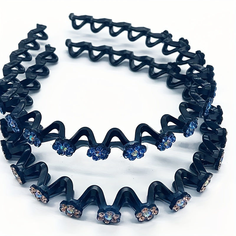 Винтажный стиль, набор из 4-х заколок для волос в виде цветков с стразами, изготовленных из пластика, для нарядного оформления и укладки волос.