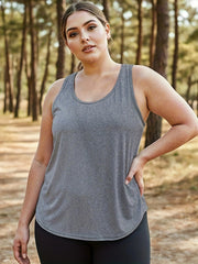 Plus Size Women's Sleeveless Tank Top Breathable Elastic Fit for Yoga Workout