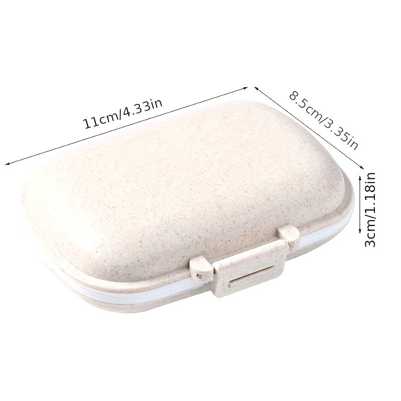 Portable 8-Compartment Medicine Box MoistureProof Travel Organizer