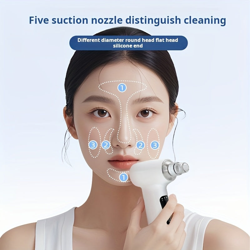 Electric Blackhead Remover USB Rechargeable with 3 Modes and 5 Nozzle Tips