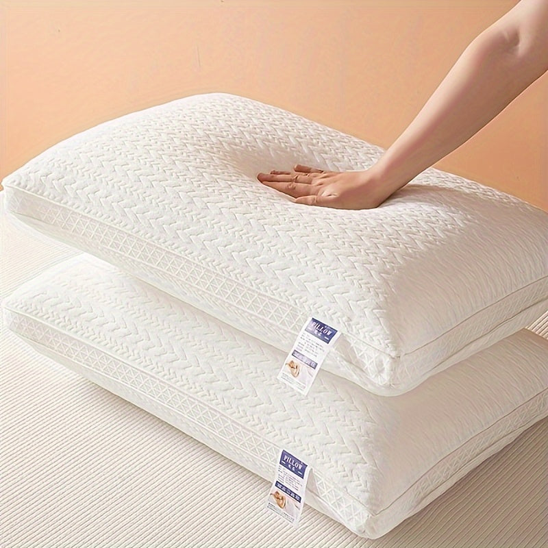 Supportive Bed Pillow with Wheat Ear Grid and Net Edge for Neck and Shoulder Comfort