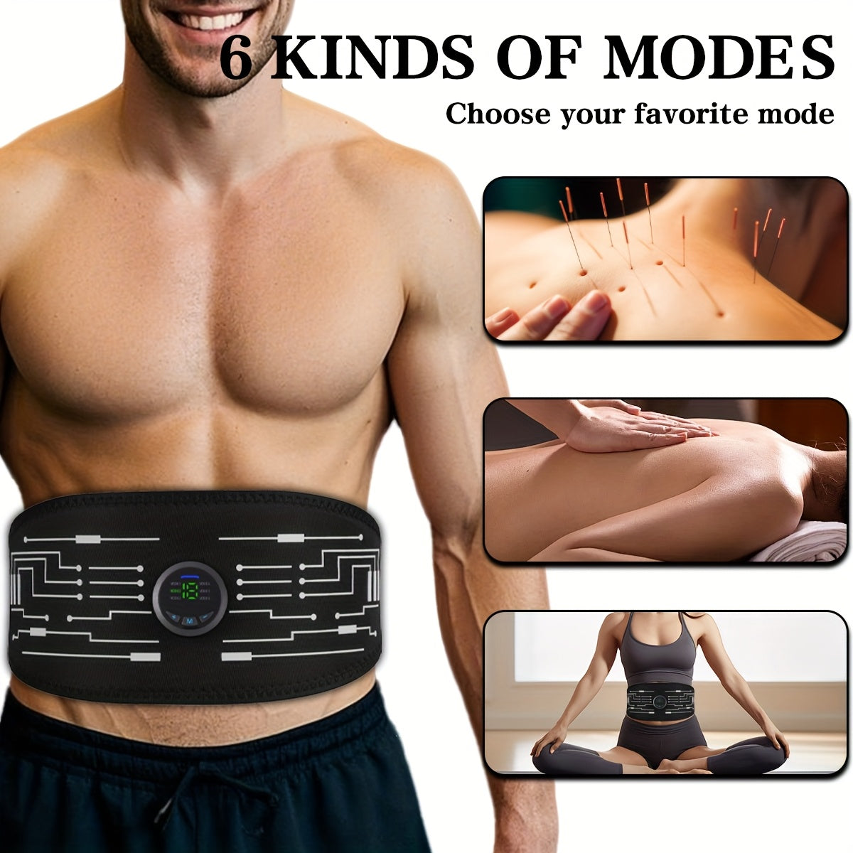 Portable Home Massager with EMS TENS Technology 6 Modes Adjustable Intensity