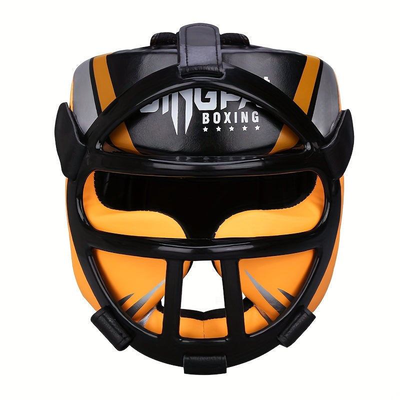 Thickened Fully Enclosed Boxing Head Guard for Training PU Mixed Color