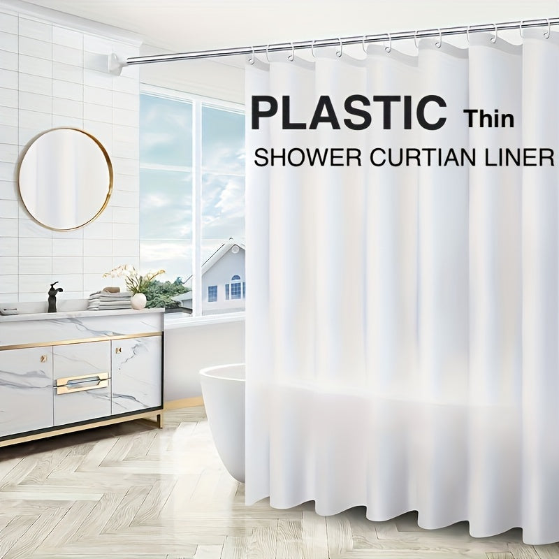 Waterproof PEVA Shower Curtain Liner with 12 Hooks 180x180cm for Bathtub