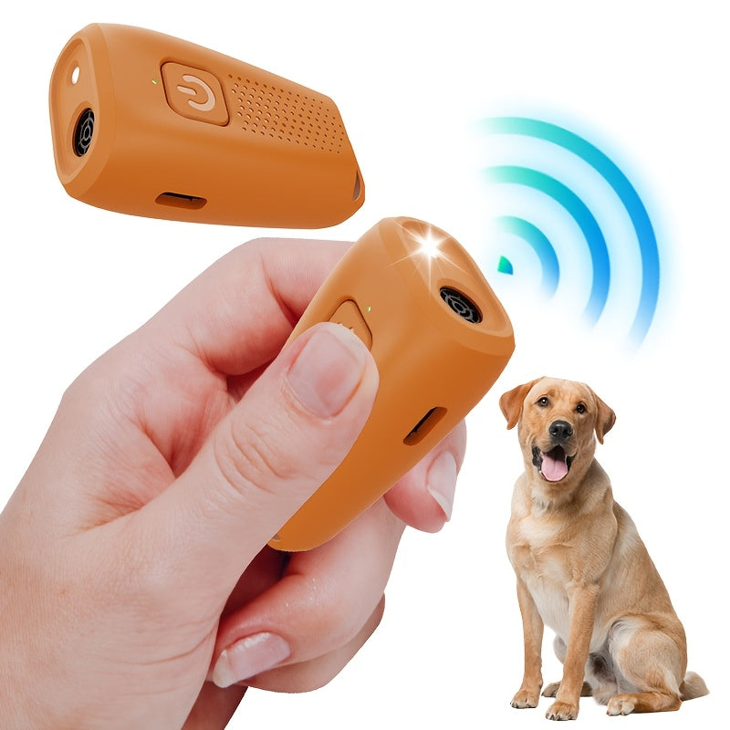 Portable USB Rechargeable Dog Repeller with Soundwave Technology and LED Light for Training and Anti-Barking
