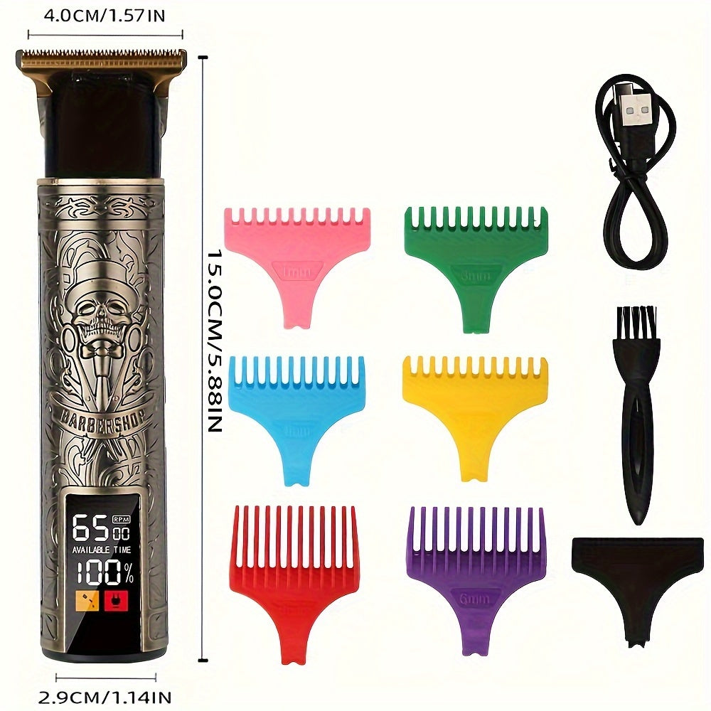 Cortapelos recargable USB para hombres con peines guía y batería de litio