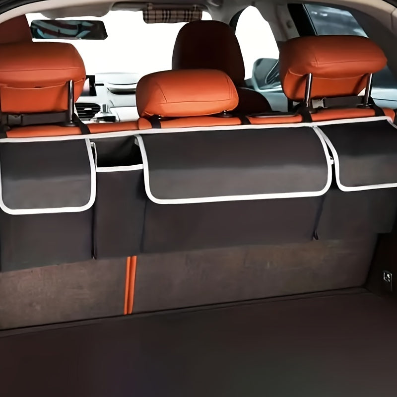 Foldable Car Trunk Organizer Durable Polyester Multi-Compartment Storage