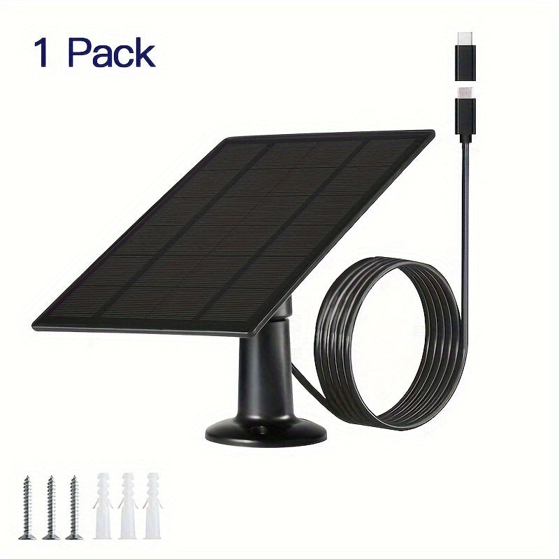 High-Efficiency Solar Panel Charger with USB and Micro USB Ports for Security Cameras and Wireless Doorbells