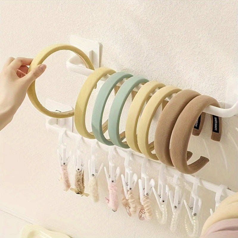 Ganchos de pared de plástico para abrigos, accesorios para el cabello y diademas, fáciles de instalar, ahorra espacio