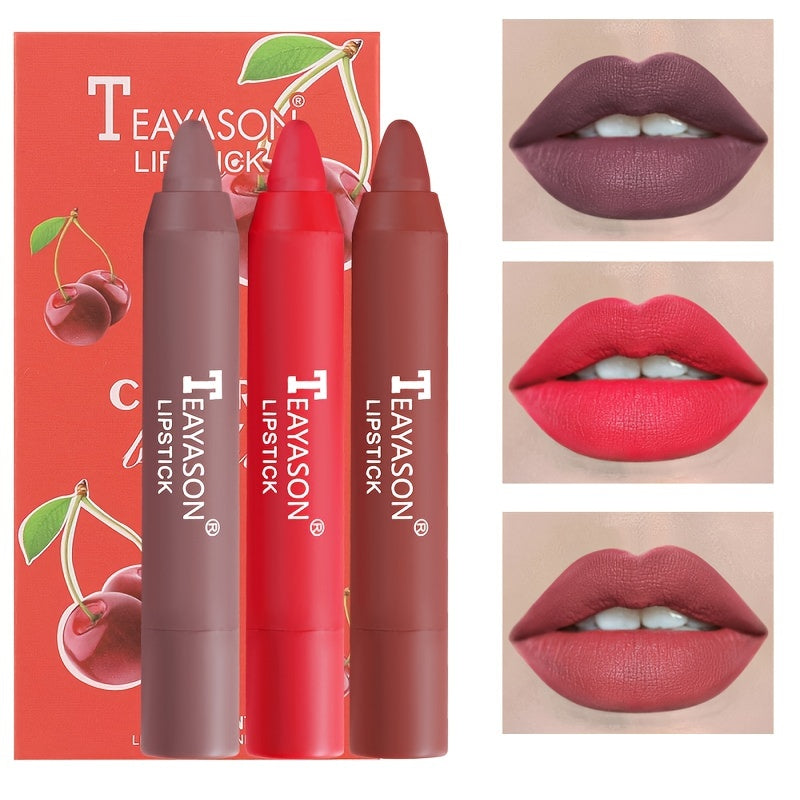 Women Lipstick Set 3pcs Matte Longwear Lipstick Colors