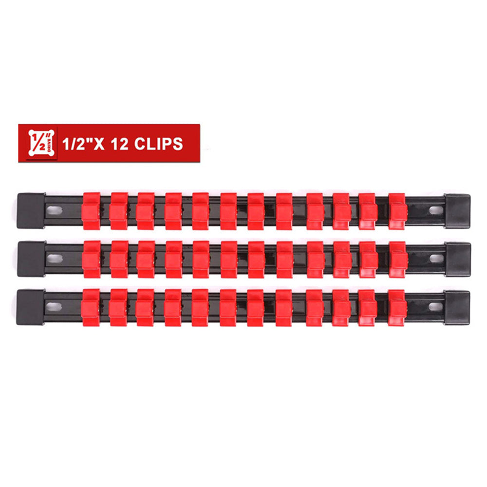 Socket Organizer Tool for 1/4 Inch, 3/8 Inch, and 1/2 Inch Socket Bracket Set