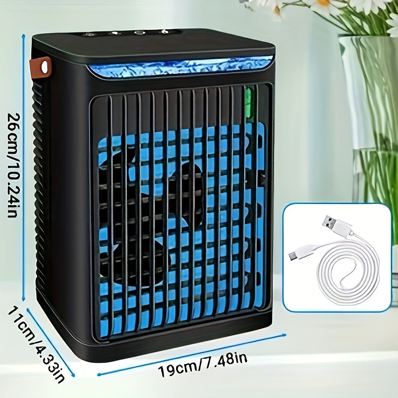 Portable Desktop Air Cooler 5 Speed Timer Mist Modes 680ml Water Tank USB Powered