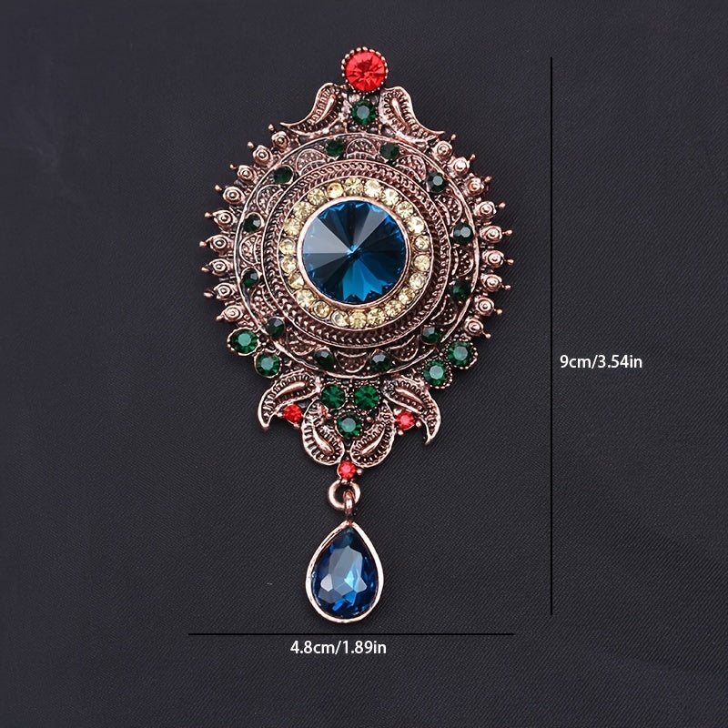 Bohemian Style Rhinestone Brooch for Wedding and Formal Attire