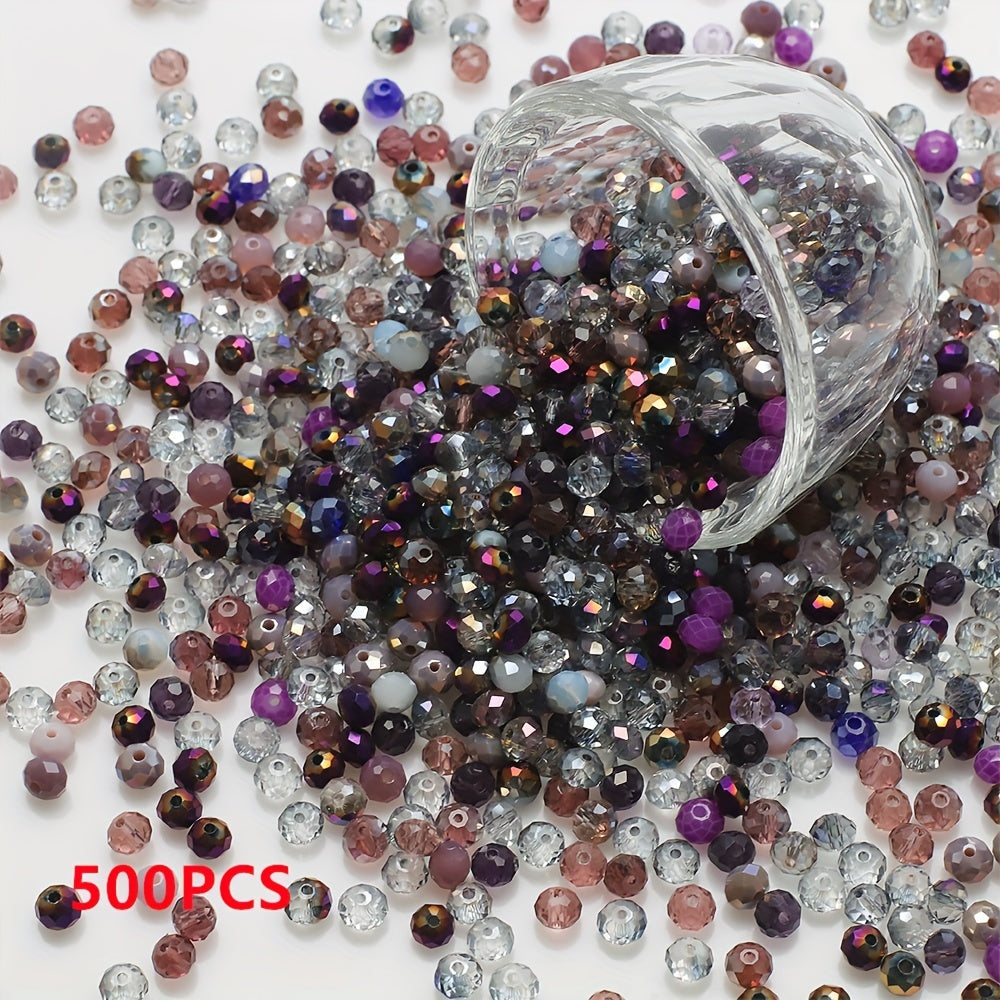 500 piezas de cuentas de vidrio plano de 3 mm de colores mezclados para hacer joyería y arte de uñas