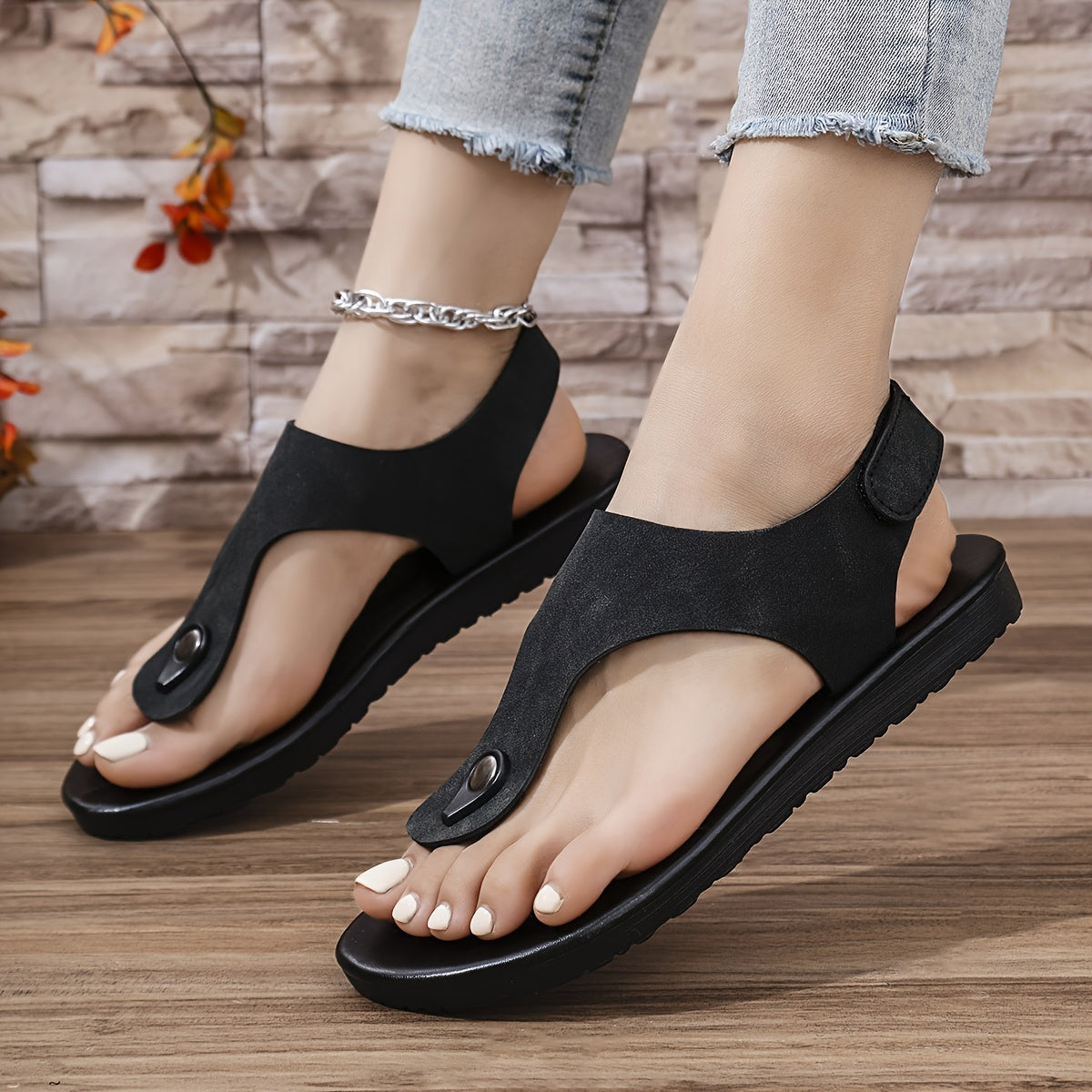 Women's Breathable Wedge Toe Slippers with Anti-Slip Soles for Home