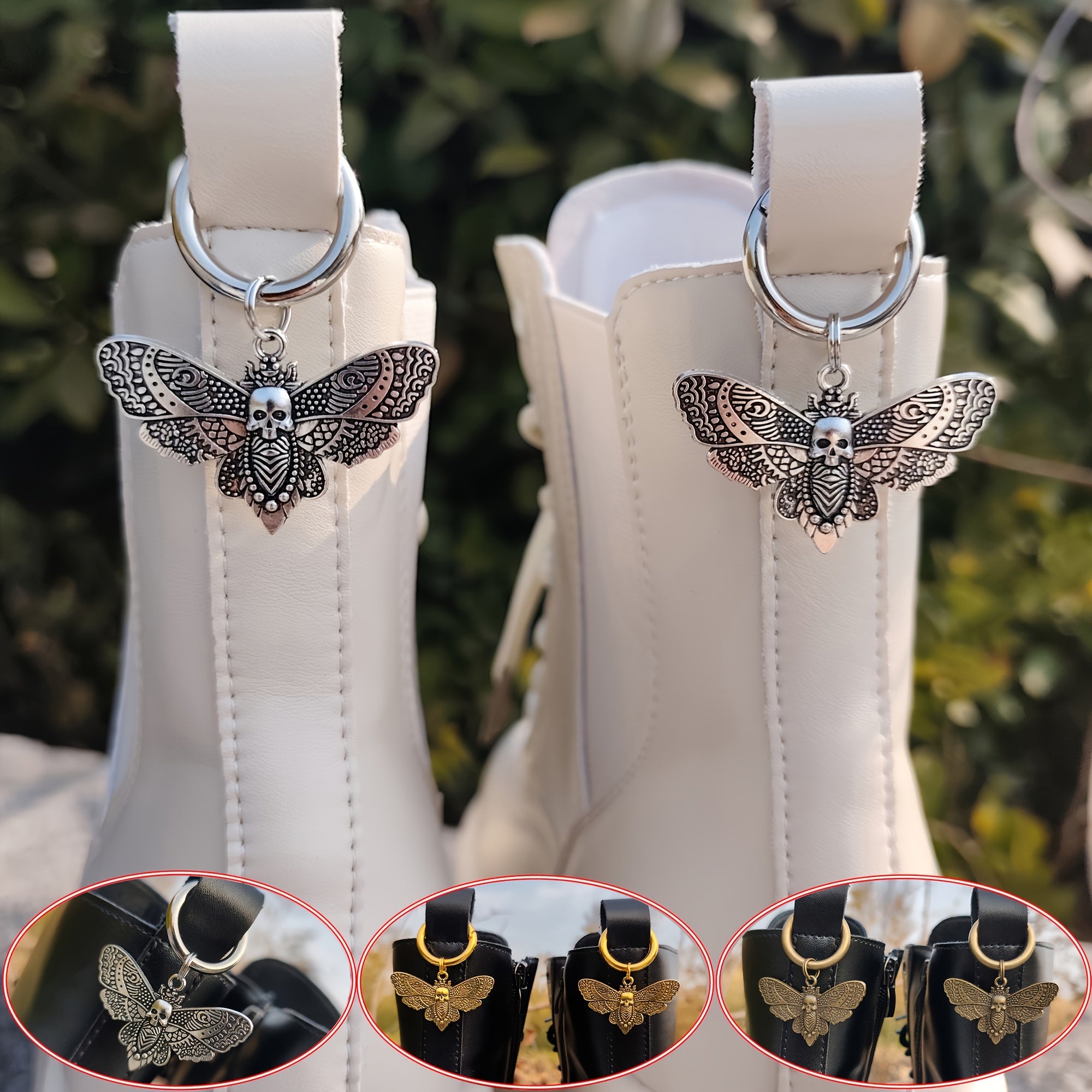 Unisex Alloy Skull Angel Shoe Decorations for Boots and Shoes Accessories