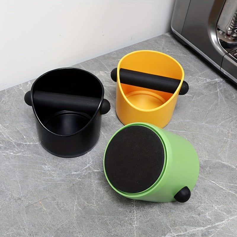 Vibrant Espresso Knock Box with Non-Slip Base and Silicone Knocking Rod