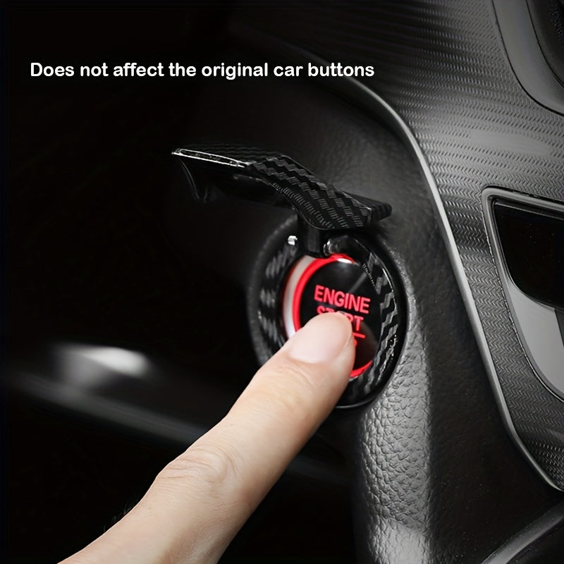 Universal Zink Alloy Avtomobil Dvigatelini Ishga Tushirish va To'xtatish Tugmasi Qopqog'i Karbon Fiber Ko'rinishi Chizishga Qarshi