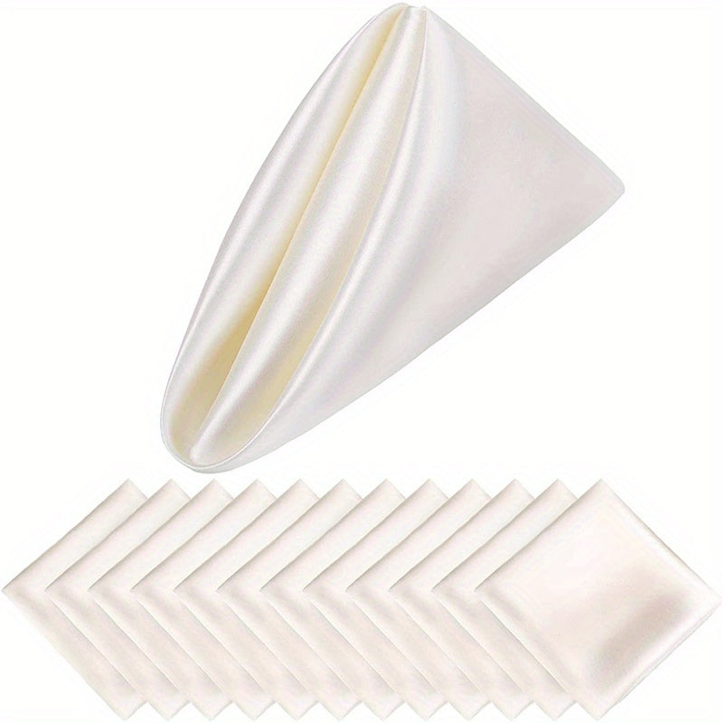 Square Satin Napkins Sets of 6 12 or 24 42.98cm Wedding Dinner Wrinkle-Resistant