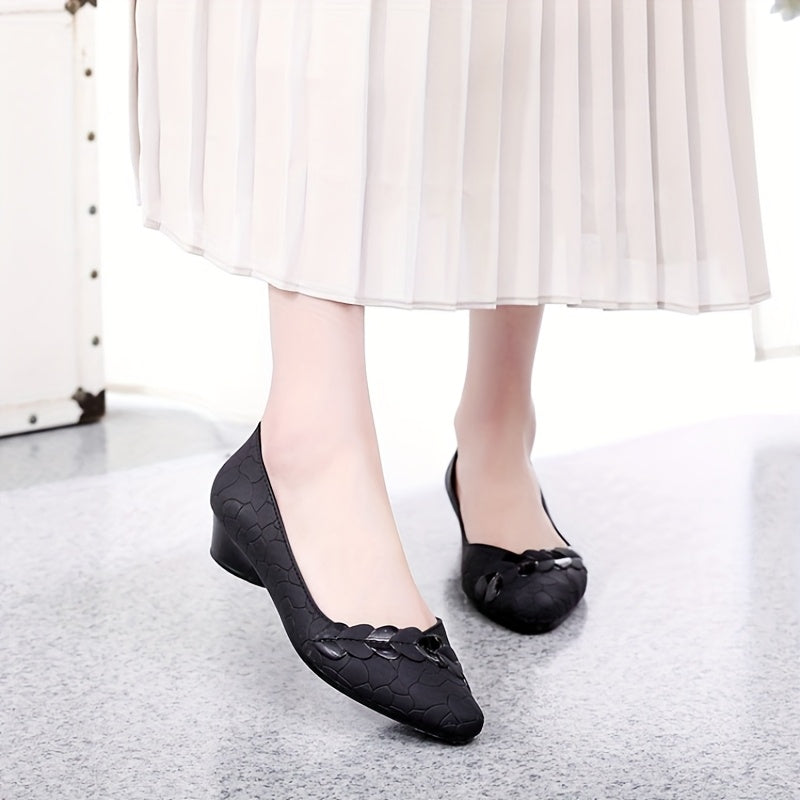 Women's Pointed Mid-Heel Shoes Stylish Comfortable Flat Shoes for Daily Wear