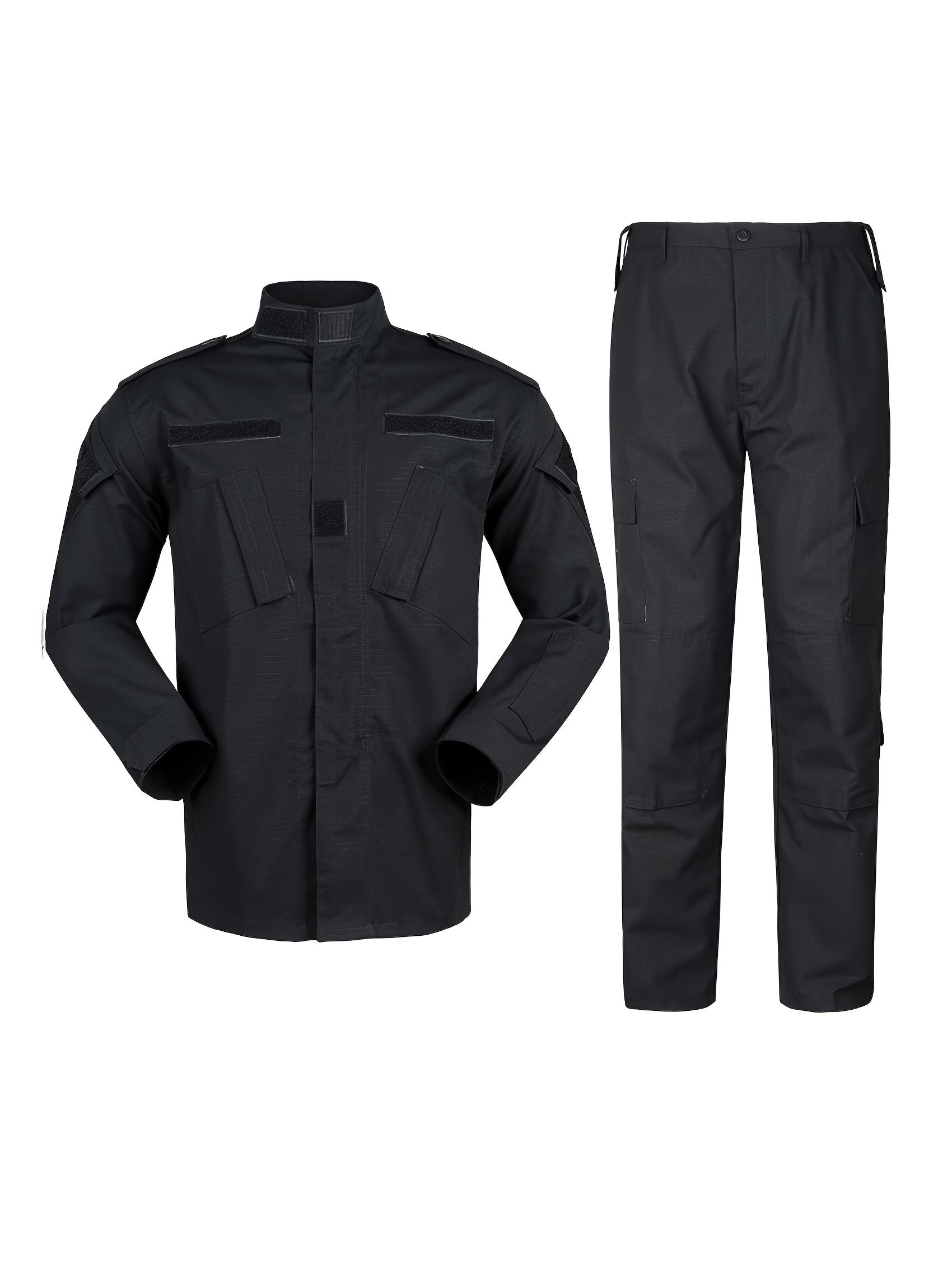 Conjunto de traje de entrenamiento con camuflaje de segunda generación, poliéster, chaqueta resistente con cremallera y pantalones cargo para actividades al aire libre