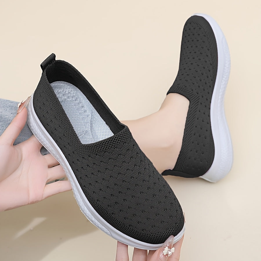 Zapatos planos transpirables para mujer, de uso casual y deportivo, con tejido ligero