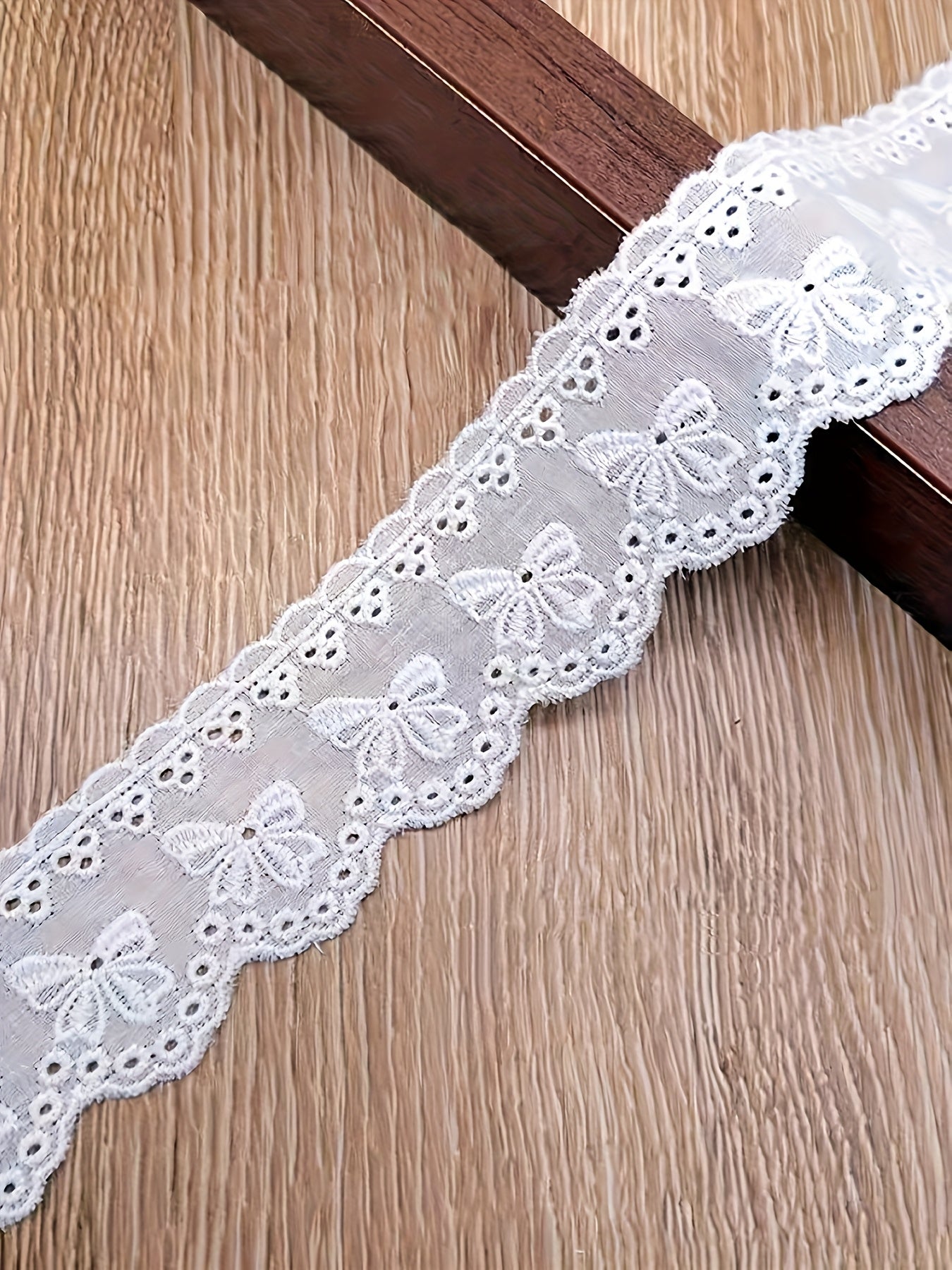 Pantalones de pierna ancha de talla grande con bolsillos con ribete de encaje, color sólido, casual, para todas las estaciones