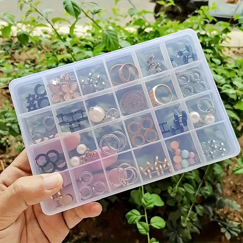 Plastic Jewelry Organizer Box with 28 Compartments for Beads and Jewelry Storage