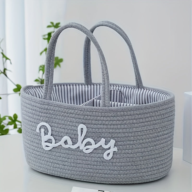 Linen Storage Basket with Wet Dry Separation Oval Toy Diaper Organizer