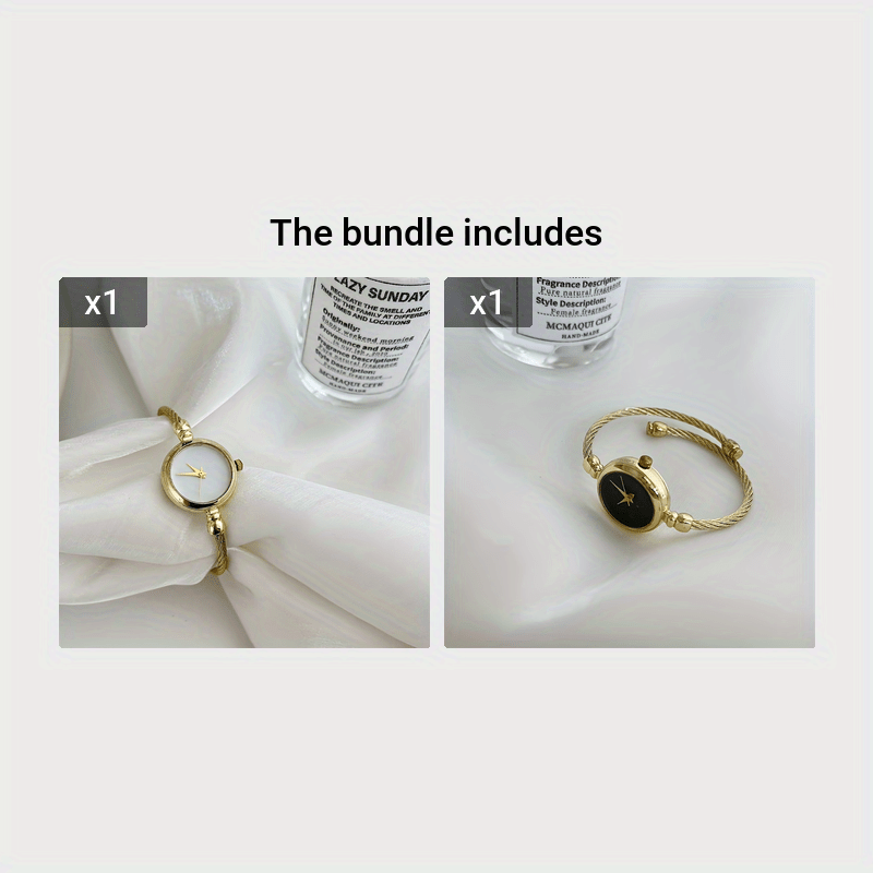 Ladies' Stylish Leather Bracelet Watch with Unique and Luxurious Design