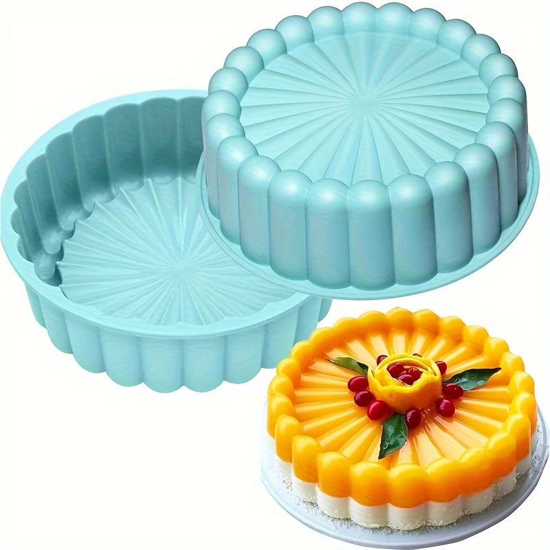 Silicone Cake Pan Reusable Round Mold for Baking Tarts Pies Brownies