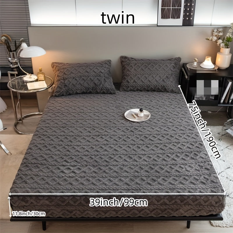 Защитный матрасник Keduoduo осень и зима серого цвета, непромокаемая простыня с утолщенным зашифрованным дизайном для мягкого, комфортного и дышащего сна. Машинная стирка постельного белья для матраса.