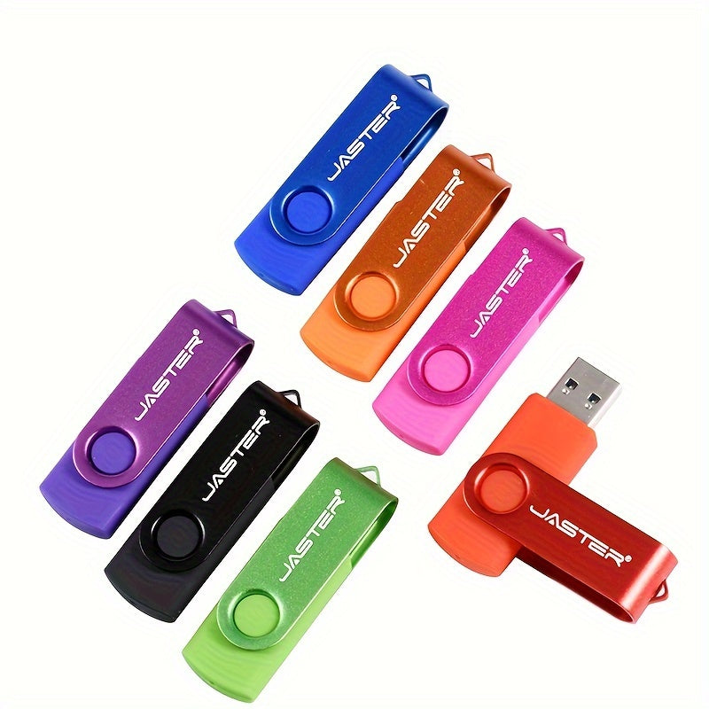 128GB High-Speed USB 2.0 Flash Drive with Rotatable Metal Keychain in Bright Colors