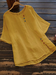 Plus Size Women’s Casual Short Sleeve Blouse Polyester Breathable Lightweight Seasonal