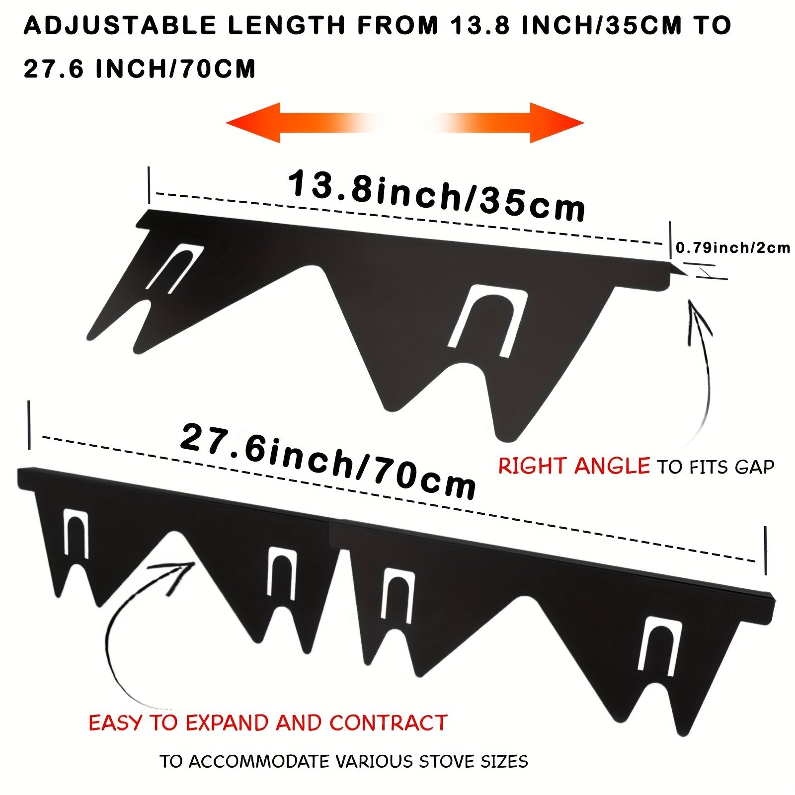 Moslashuvchan metall pechka bo'shlig'ini yopish, issiqlikka chidamli stol to'ldiruvchi, oshxona pechkasini himoyalovchi