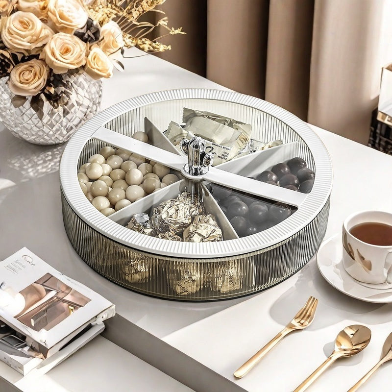 Round Plastic Food Storage Container with Lid for Nuts and Dried Fruits 22.61cm