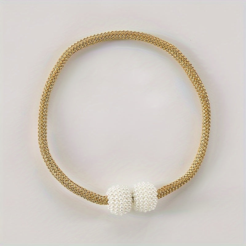 Set of 2 Magnetic Curtain Buckles Space-Saving Tiebacks for Drapery Adjustment