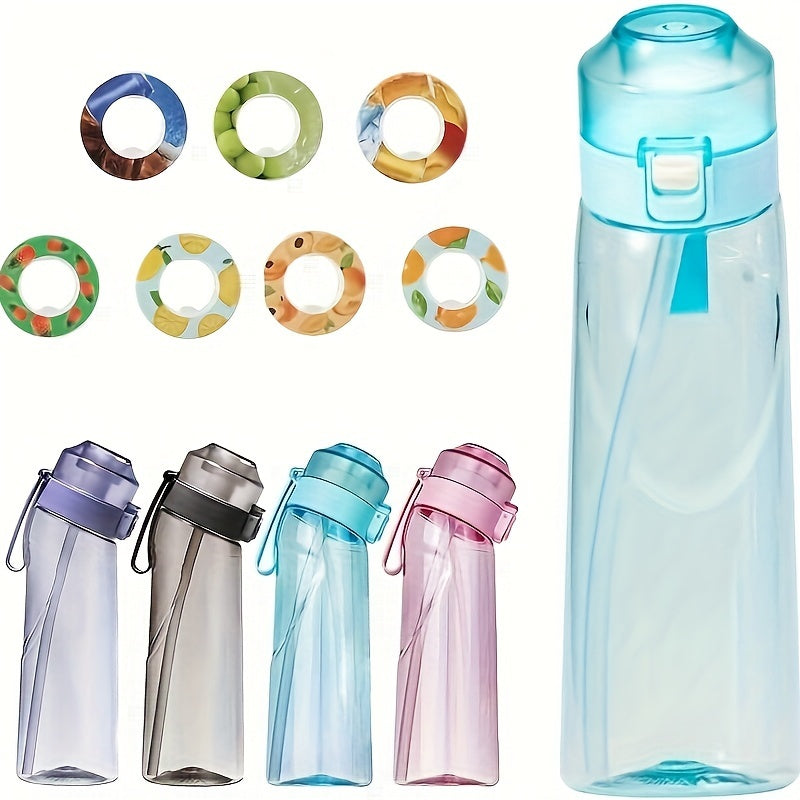 7 Fruit Flavour Pods and Drinking Bottles Set with Sports Water Bottle and Scented Flavour Pods