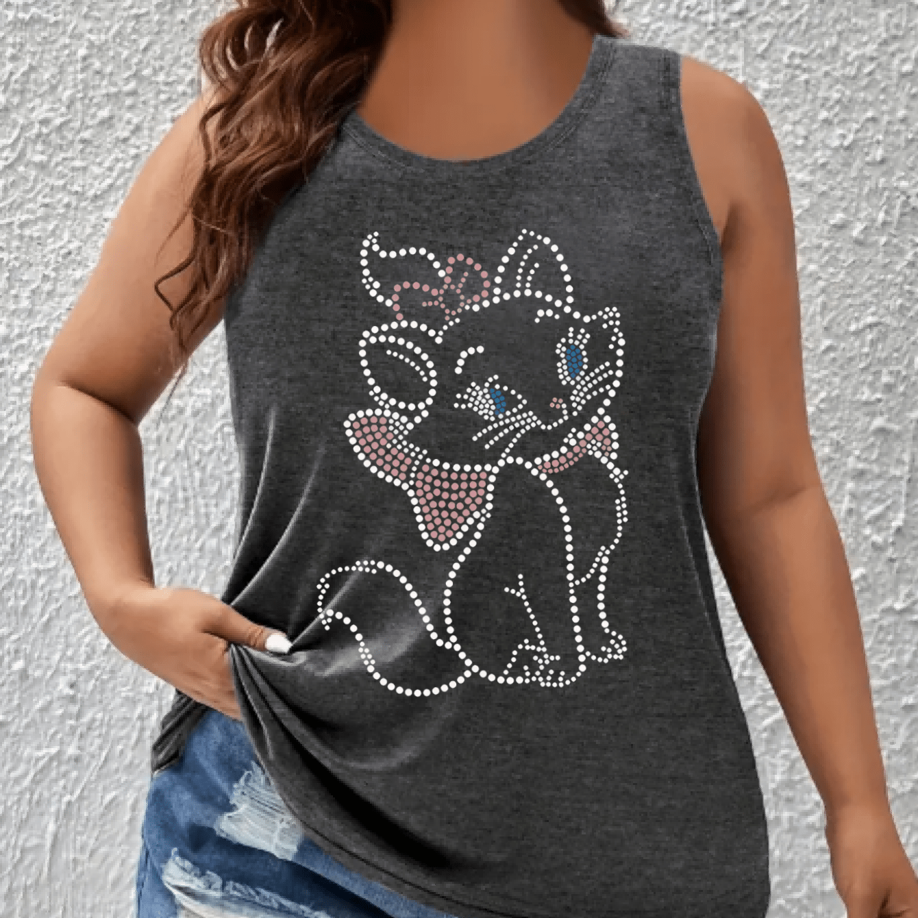 Women's Plus Size Sleeveless Tank Top Breathable Cotton Casual Summer Top