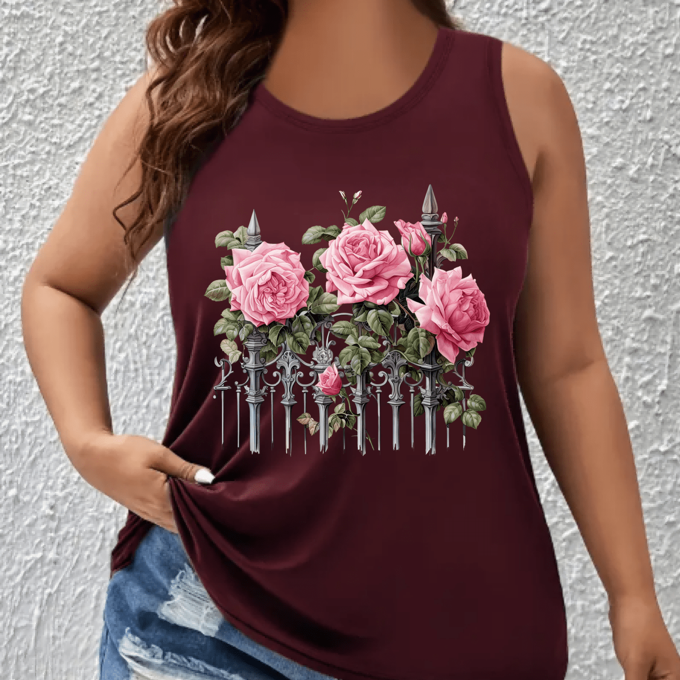 Women's Summer Off-The-Shoulder Printed Midi Vest Breathable Casual Top