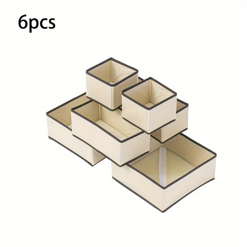 6-Pack Foldable Non-Woven Storage Bins for Closet Organization