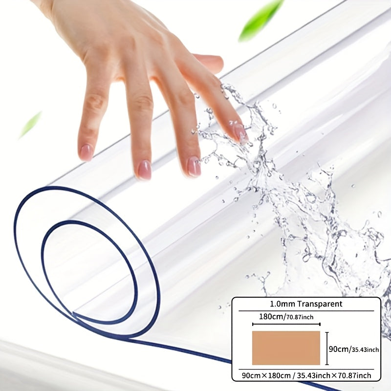 Clear PVC Tablecloth Protector 1mm Thick Scratch and Heat Resistant for Home and Hotel
