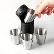 Set of 5 Stainless Steel Cups 30ml for Outdoor Travel and Parties